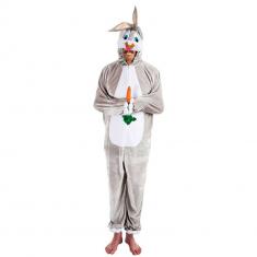 Déguisement peluche Lapin gris 180cm, adulte
