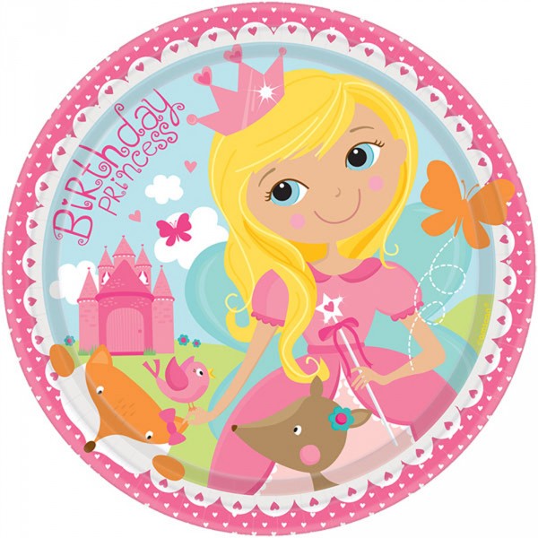 Assiettes Birthday Princess x8 - 551623AM