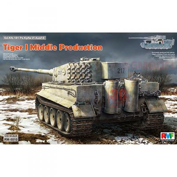 Tiger I Middle Production Full Interior - 1:35e - Rye Field Model - Ryefield-RFM5010
