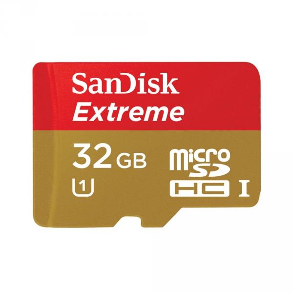 MicroSDHC 32Go Sandisk Extreme avec adaptateur CL10 UHS-I 80MB/s  - MKT-11456
