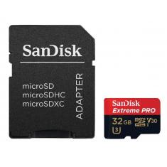 MicroSDHC 32Go Sandisk Extreme avec adaptateur CL10 UHS-3 90MB/s