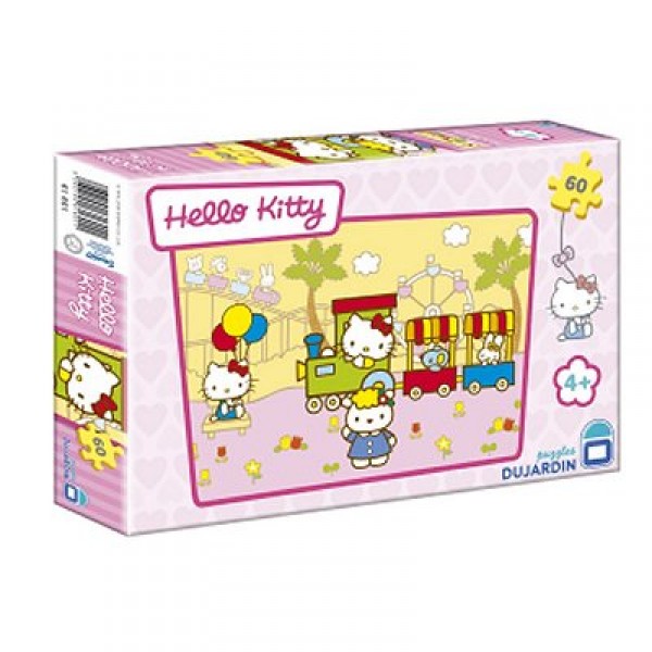 Puzzle 60 pièces : Hello Kitty Petit train - Dujardin-61601-3