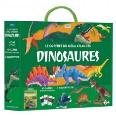 Coffret Méga Atlas des dinosaures : Livre, cartes, et 4 maquettes 3D