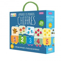 Coffret livre et puzzle 20 pièces : Apprends tes premiers chiffres