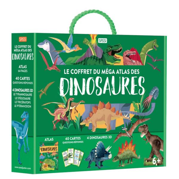 Coffret livre et maquettes 3D : Méga Atlas Des Dinosaures - Sassi-309814