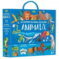 Le coffret méga atlas des Animaux : Atlas, cartes et animaux 3D