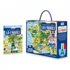 Coffret livre et puzzle 200 pièces : Voyage, découvre, explore : La France