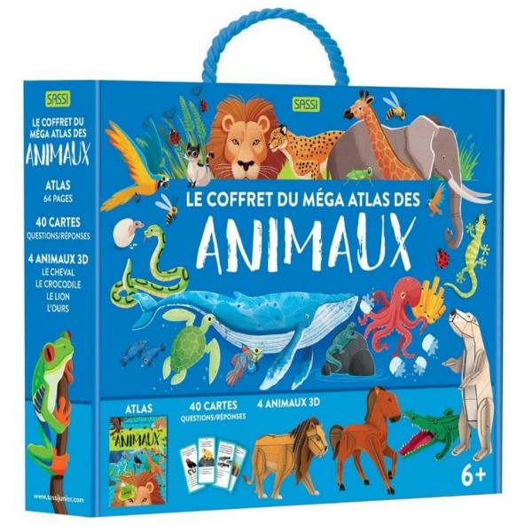 Le coffret méga atlas des Animaux : Atlas, cartes et animaux 3D - Sassi-307650