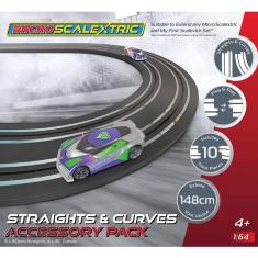 Pack extension de circuit de voiture Micro Scalextric : Lignes Droites et courbes