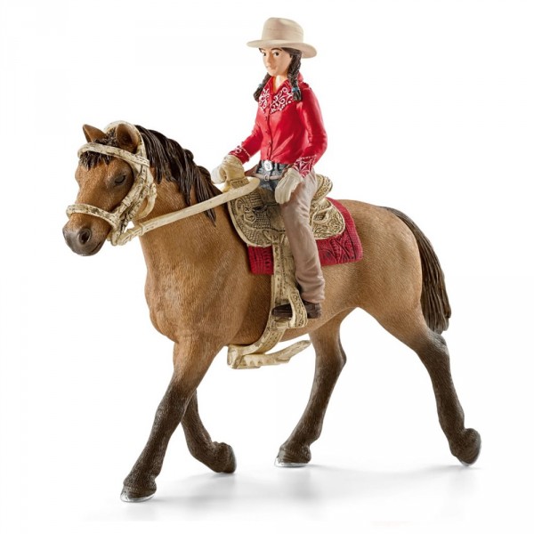 Figurine cavalière western avec cheval - Schleich-42112