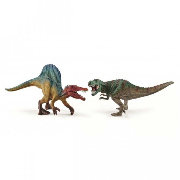 Figurine dinosaure : Petits Spinosaure et Tyrannosaure Rex - Schleich-41455
