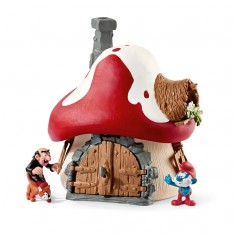 Smurfs house with 2 figurines