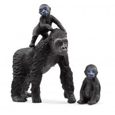 Figura de vida salvaje: familia de gorilas de tierras bajas