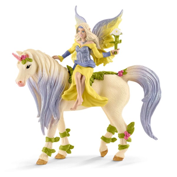 Bayala figurines: Fairy Sera with the unicorn with flowers - Schleich-70565