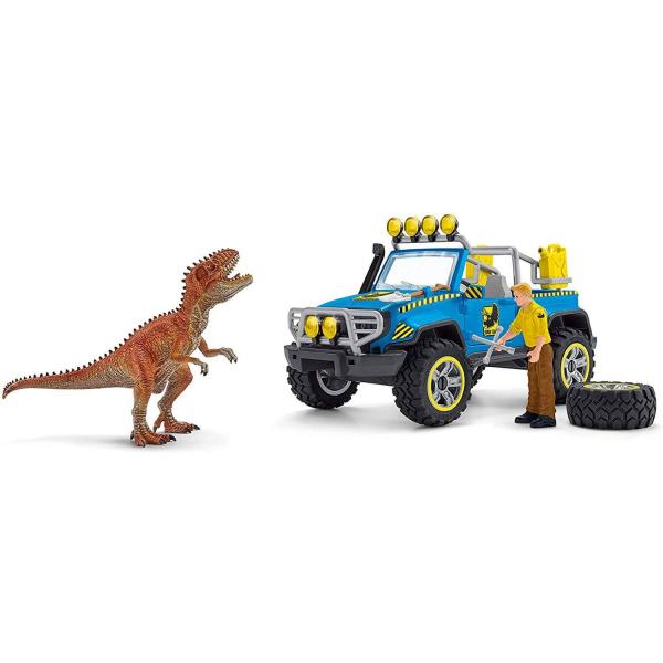 Dinosaurier-Figur: Geländewagen mit Dino-Außenposten - Schleich-41464