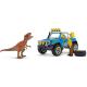 Miniature Dinosaurier-Figur: Geländewagen mit Dino-Außenposten