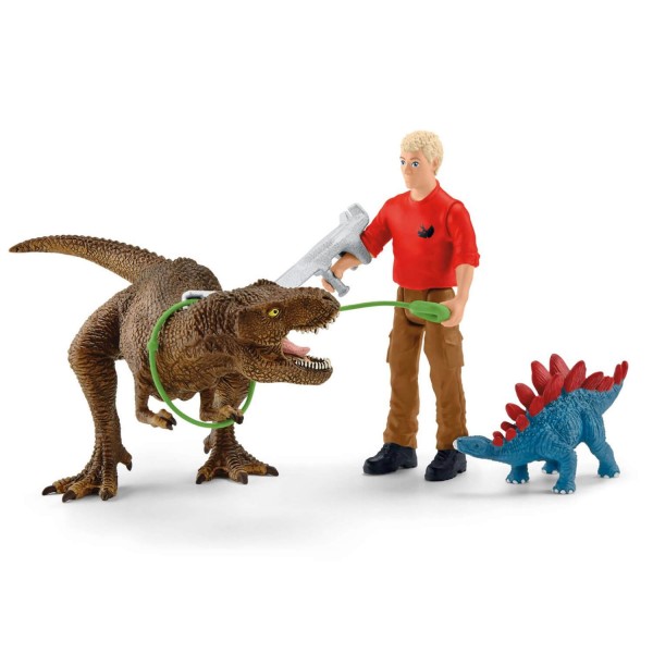 Dinosaur figurine set: Tyrannosaurus Rex Attack - Schleich-41465