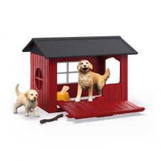 Hundehütte mit Golden Retriever 