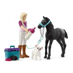 Horse Grooming Playset with Appaloosa Foal