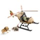 Miniature Figuras de vida salvaje: helicóptero de rescate de animales.