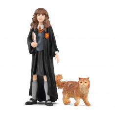 Figurines Harry Potter™: Hermione Granger™ et Pattenrond