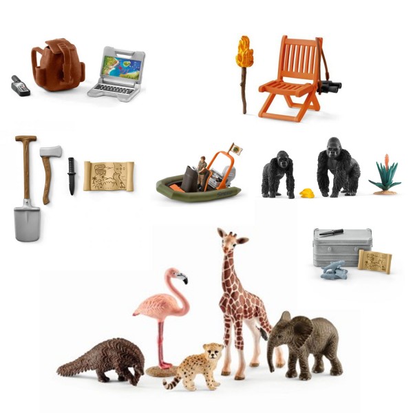 Figurine Wild Life : gorilles en quête de nourriture - Schleich-42382