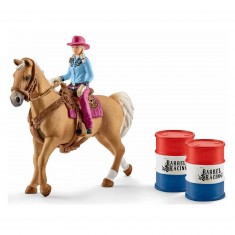 Figurine cowgirl : Barrel racing