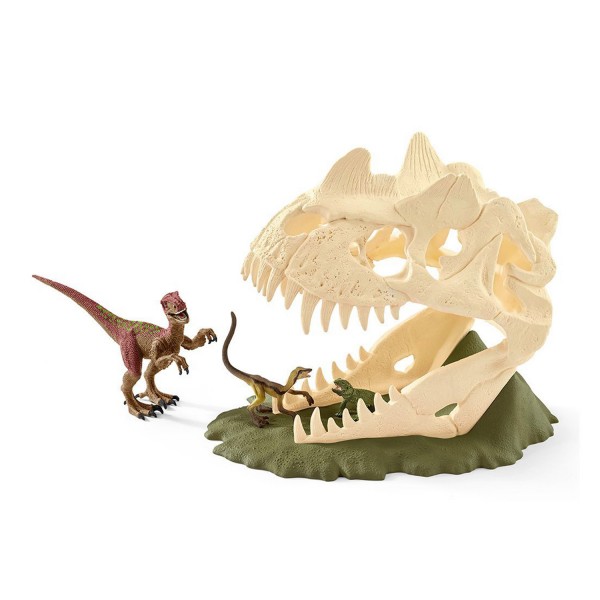 Figurine dinosaure : Grand piège crâne avec Vélociraptor - Schleich-42348