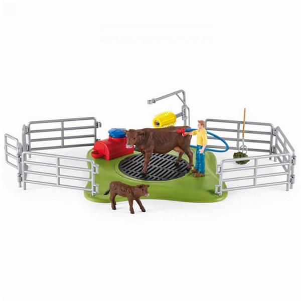 Figuras del mundo agrícola: Estación de lavado de vacas - Schleich-42529