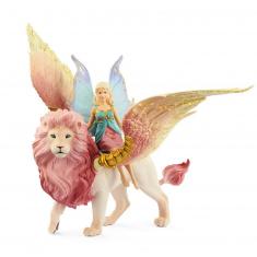 Figurine : Elfe sur lion ailé