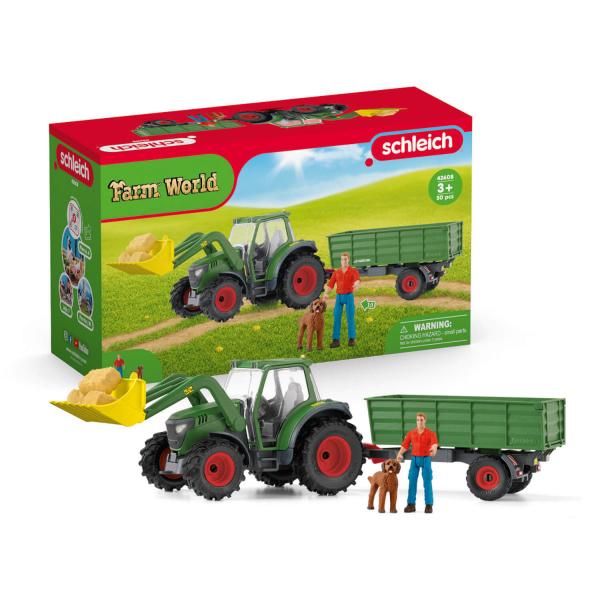 Véhicule Farm World : Tracteur et remorque - Schleich-42608
