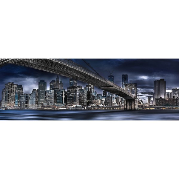 1000 pieces panoramic jigsaw puzzle: New York, dark night - Schmidt-59621