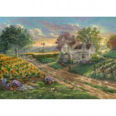 1000 piece puzzle: Sunflower fields