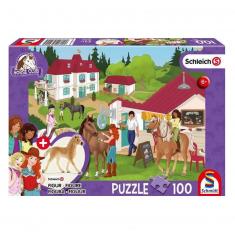 100 piece puzzle with figurine: Horse Club