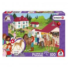 100-teiliges Puzzle mit Figur: Horse Club