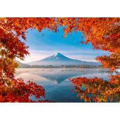 1000 pieces puzzle: Autumn landscape at Fuji
