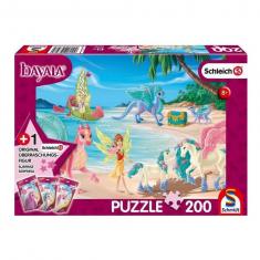 Puzzle 200 pièces avec 3 figurines : Île du Dragon