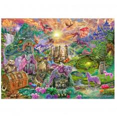 PUZZLE 1000 PIECES : AU PAYS ENCHANTE DES DRAGONS