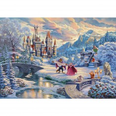 Puzzle 1000 pièces Disney : La Belle et la Bête en hiver