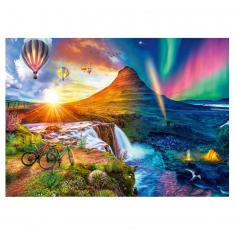 PUZZLE 1000 PIECES : ISLANDE - NUIT ET JOUR