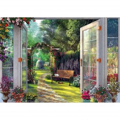 Puzzle 1000 pièces : Vue sur le jardin enchanté