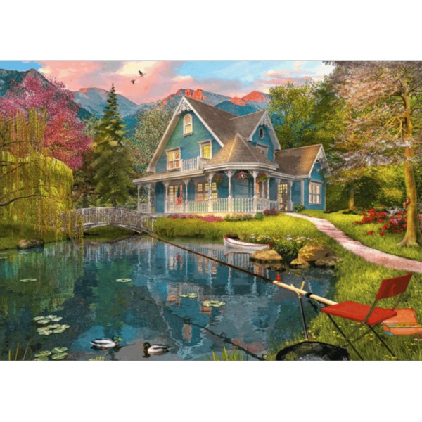Puzzle de 1000 piezas: Refugio de paz junto a un lago - Schmidt-59619