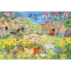 Puzzle 100 pièces : La Ferme : Playmobil - Schmidt - Rue des Puzzles