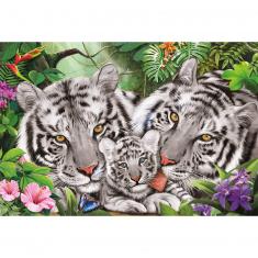 Puzzle 150 pièces : Famille de tigres