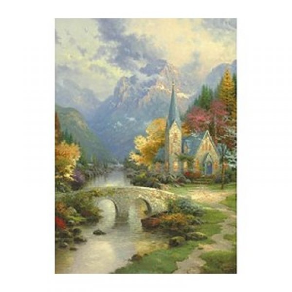 Puzzle 1000 pièces - Thomas Kinkade : Recueillement montagnard - Schmidt-58448