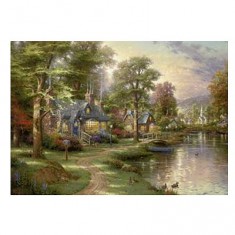 Puzzle de 1500 piezas - Thomas Kinkade: La casa en el lago