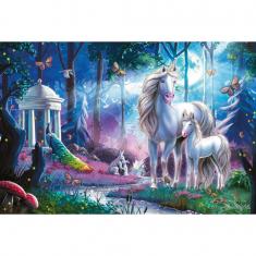 200 Teile Puzzle: Einhornstute mit Fohlen