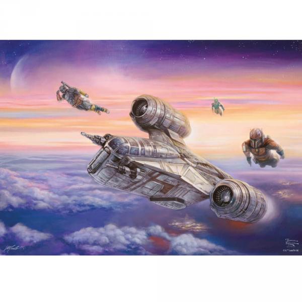Puzzle 1000 pièces : Star Wars  The Mandalorian : Thomas Kinkade : L'escorte - Schmidt-59954