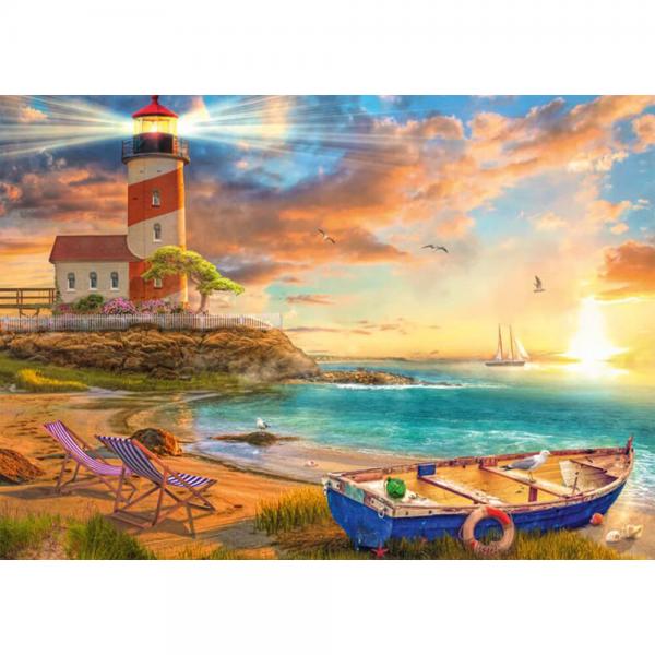 1000 piece puzzle: Sunset at Lighthouse Bay - Schmidt-59765
