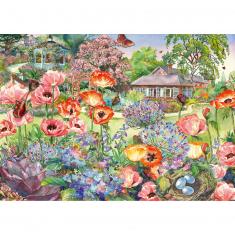 1000 piece jigsaw puzzle Thomas Kinkade happiness flowers bloom garden 49x72cm 